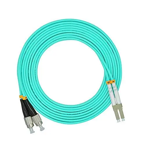 Produktbild: Jeirdus OM3 LWL Kabel LC/FC (5 Meters, 1 Kabel) | Duplex Multimode Glasfaser Lichtwellenleiter Patchkabel OptischeKabel LC-FC