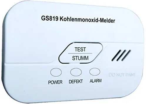 Produktbild: Jeising GS819 CO Melder mit 10 Jahre Elektrochemischer Sensor CO-Gas-Melder gemäß EN50291-1:2010 inklusiv austauschbarer Batterie