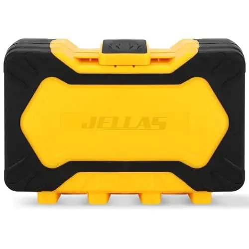 Produktbild: Jellas 22-teiliges Schraubenausdreher Set, Schraubenentferner Set für beschädigte Schraube 2-12mm-Titan-Antirust-Beschichtung-HSS 4341-Stahl-64-65 HRC Härte, Brenn- und