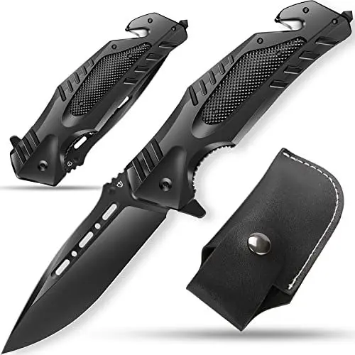 Produktbild: Jellas Klappmesser, 8Cr13MoV, Taschenklappmesse gut für Camping, Indoor- und Outdoor-Aktivitäten, Survival-Messer, KN01