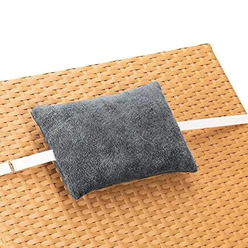 Produktbild: JEMIDI Nackenkissen Kopfkissen für Sonnenliege und Gartenstuhl 20x30cm - Frottee Nackenstütze Kopfstütze mit verstellbarem Gurt und Bezug abnehmbar