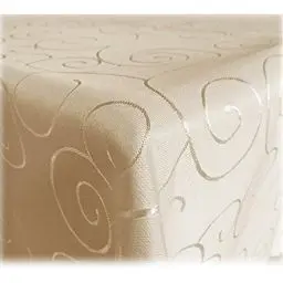 Produktbild: JEMIDI Tischdecke Ornamente Seidenglanz Edel Tisch Decke Tafeldecke 31 Größen und 7 Farben Creme 130x220