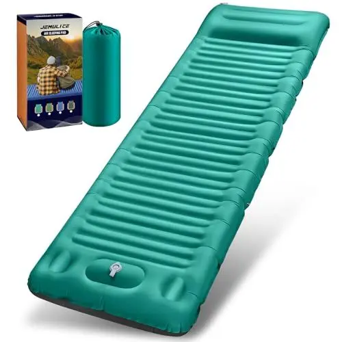 Produktbild: JEMULICE Isomatte Selbstaufblasend, 12CM Hoch Luftmatratze Camping Kleines Packmaß, Aufblasbare Matratze mit Fußpumpe, Selbstaufblasbare Schlafmatte für Outdoor, Wandern, Zelt, Rucksack