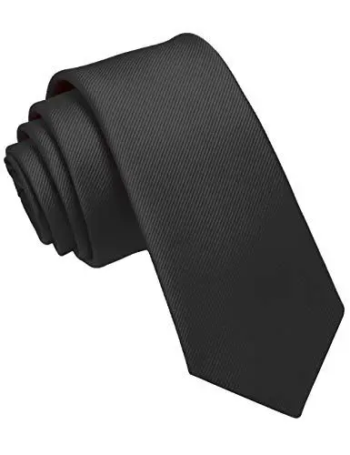 Produktbild: JEMYGINS Herren-Krawatte, 6 cm, schmal, extra Silm, mehrere Farben erhältlich, aus Seide, inklusive Box, Schwarz , slim