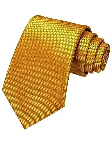 Produktbild: JEMYGINS Herren-Krawatte im karierten Muster und einfarbigen Design für formelle Anlässe,Golden
