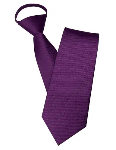 Produktbild: JEMYGINS Herren Reißverschlusskrawatte Lila Krawatte - Eleganter Look in Sekundenschnelle