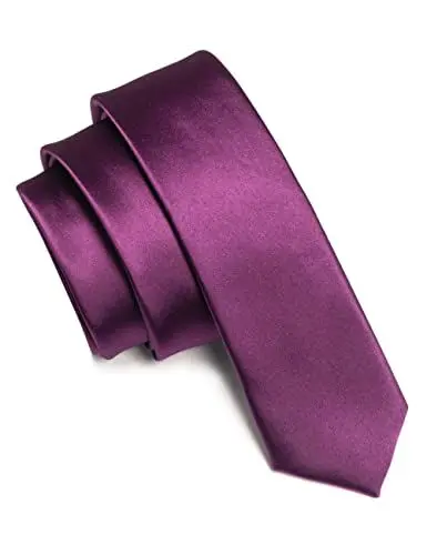 Produktbild: JEMYGINS Krawatte Herren Schmale 5CM Satin Lila in Seide Hochzeit Schlips