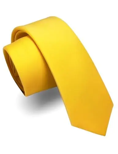 Produktbild: JEMYGINS Herren-Krawatte, matt, 6 cm, schmal, mehrere Farben erhältlich, aus Seide, inklusive Box, Gelb - Jaune vif, M