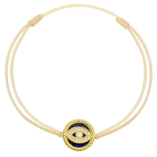 Produktbild: JENDEAR Damen Auge des Bösen Blick Fußkettchen, Lapislazuli 925 Silber Evil Eye Fußkette, Natürlicher Edelstein, 18K Vergoldung, Geflochten Verstellbar Handgefertigt