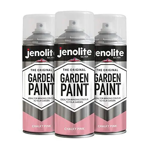 Produktbild: JENOLITE Gartenmöbel Sprühfarbe | Kreiderosa | 3 x 400ml | ideal für Gartenmöbel & Dekoration | Verwendung auf Holz, Metall, Kunststoff, Stein, Keramik (RAL 3014)