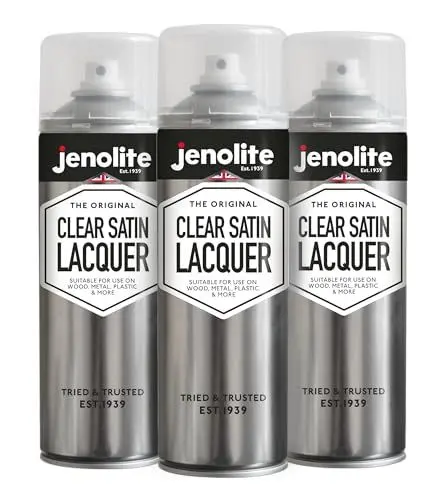 Produktbild: JENOLITE Klarlack Spray | SATIN-FINISH | 3x500ml | Transparenter Mehrflächen-Spray | Klarlack-Schutzspray | Verhindert Korrosion und UV-Schäden | Vergilbt nicht