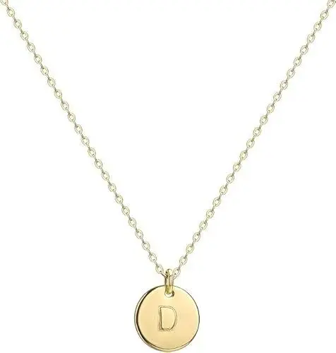Produktbild: Jenosy Kette Gold Damen Kette mit Buchstaben Gold Personalisierte Kette mit Namen Gold Damen Zarte Buchstaben Kette Gold Hypoallergene 18K Vergoldete Kette Modeschmuck für Frauen und Mädchen
