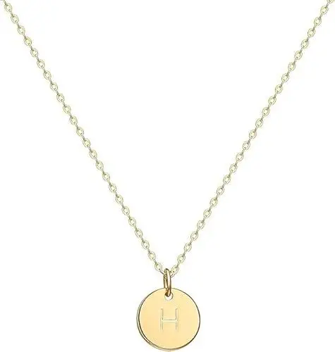 Produktbild: Jenosy Personalisierte Gold Kette Mit Buchstaben - Zarte Hypoallergene 18K Vergoldete Damen Kette Mit Namen - Modeschmuck für Frauen und Mädchen