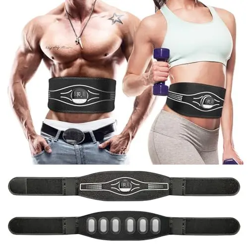 Produktbild: Jenylu EMS trainingsgerät Bauchtrainer Elektrisch - EMS Bauchmuskeltrainer mit 10 Modi und 30 Intensitäten, Aluminiumblech Muskelaufbau Geräte nzeige des Kalorienverbrauchs und Ladeanleitung
