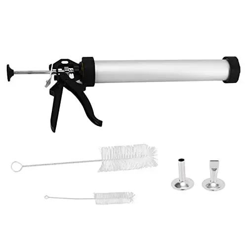 Produktbild: Jerky Gun, 15 Zoll Beef Stick Maker, Leicht zu Reinigendes Jerky Gun Kit, mit Runder Flacher Düse, für Küche, Fleisch, Meeresfrüchte
