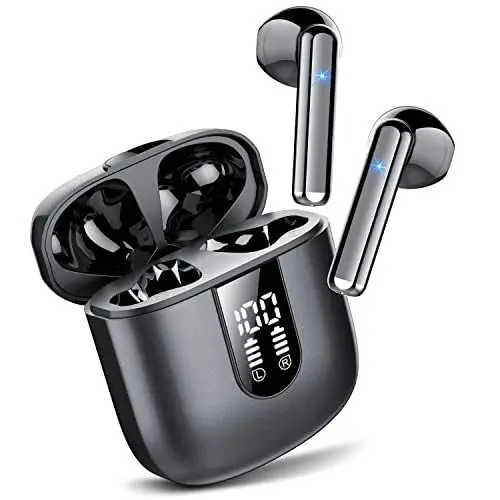 Produktbild: Jesebang Bluetooth Kopfhörer In Ear, Kopfhörer Kabellos Bluetooth 5.3, Ultraleicht Ohrhörer mit HD Mikrofon, Herausragender Sound Musik, Schwarz