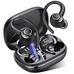 Produktbild: Jesebang Bluetooth Kopfhörer Sport, in Ear Kopfhörer Kabellos Bluetooth 5.3 mit HD Mic, Herausragender Sound, 40 Std Spielzeit, Comfort Fit, Dual LED-Anzeige, IP7 Wasserdicht Ohrhörer mit Ohrhaken