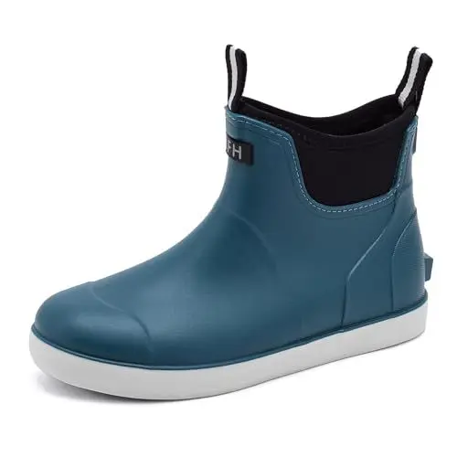 Produktbild: Jesindr Gummistiefel Herren, Protective Wasserdicht Anti-Rutsch Stiefeletten, Atmungsaktiv Schwarz Chelsea-Stiefel, Original Mode Grundlegend Reitstiefel, Blau, 41 EU