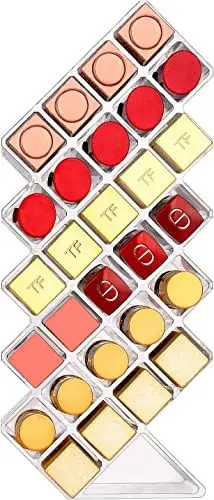Produktbild: JessLab Lippenstift Organizer, Acryl Lippenstifthalter Lipgloss Tower Clear Kosmetika Makeup Organizer Aufbewahrung für Bad Waschtischplatte, 28 Steckplätze