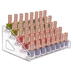 Produktbild: JessLab Nagellack Organizer, 5-Stufige Klarer Acryl Nagellack Halter Åtherische Öle Kosmetik Vitrine Makeup Organizer Kosmetik Aufbewahrung für Badezimmer Waschtisch Arbeitsplatte