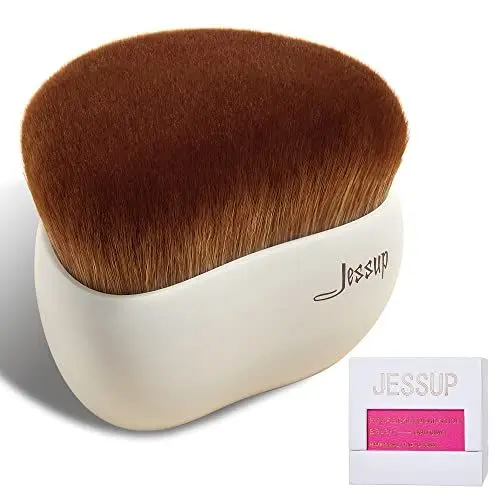 Produktbild: Jessup Pinsel Foundation Pinsel Kabuki Pinsel Makeup Pinsel 1 Stk Make up Pinsel Gesichtpinsel Puderpinsel Konturpinsel Kosmetikpinsel Schminkpinsel flüssige Foundation Geschenkbox Hellgrau SF002