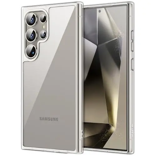 Produktbild: JETech Hülle für Samsung Galaxy S24 Ultra 5G, Nie Vergilbung Stoßfest Handyhülle, Anti-Kratzt Harte PC Rückseite Schutzhülle (Durchsichtig)