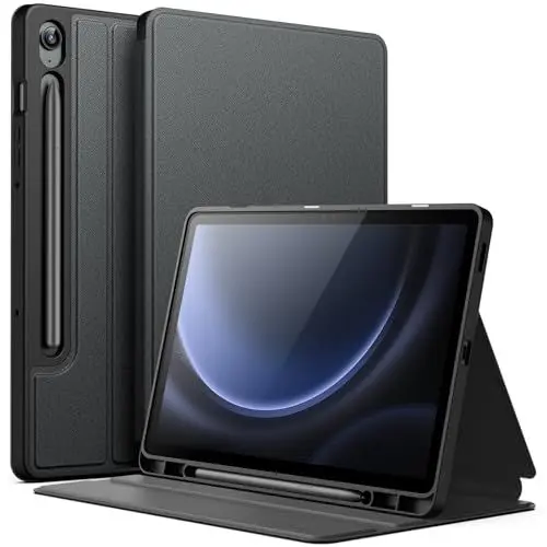 Produktbild: JETech Hülle für Samsung Galaxy Tab S10 FE / S9 FE 10,9 Zoll mit S Pen Halter, Schlank Folio Ständer Tablet Schutzhülle, Multi-Winkel Ansehen (Schwarz)