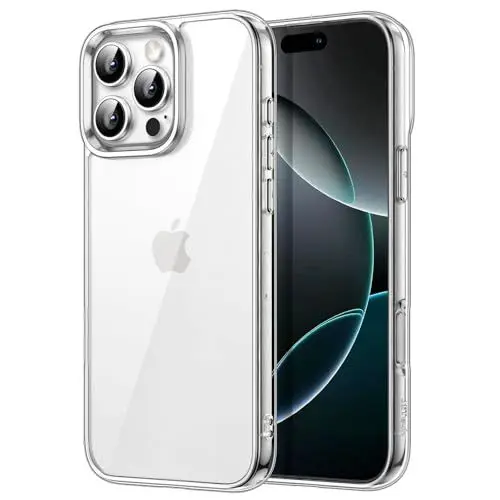 Produktbild: JETech Hülle für iPhone 16 Pro 6,3 Zoll, Nicht Vergilbende Stoßfest Stoßfänger Handyhülle, Anti-Kratzer Transparent Rückseite (Durchsichtig)