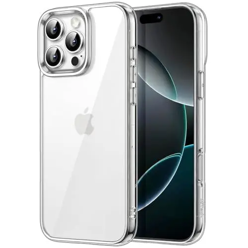 Produktbild: JETech Hülle für iPhone 16 Pro Max 6,9 Zoll, Nicht Vergilbende Stoßfest Stoßfänger Handyhülle, Anti-Kratzer Transparent Rückseite (Durchsichtig)