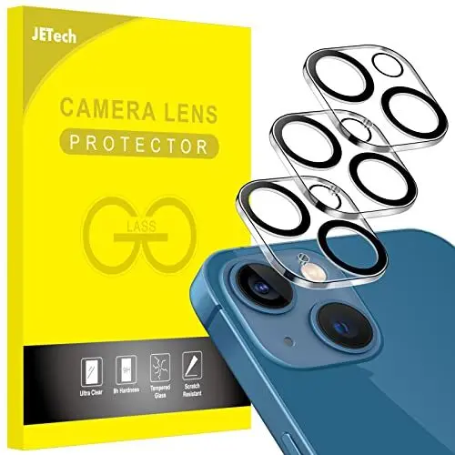 Produktbild: JETech Kameraschutz für iPhone 13 6,1 Zoll und iPhone 13 mini 5,4 Zoll, 9H Gehärtetes Glas, Ultra HD Klar Kamera Schutzfolie, Anti-Kratzer, 3 Stück