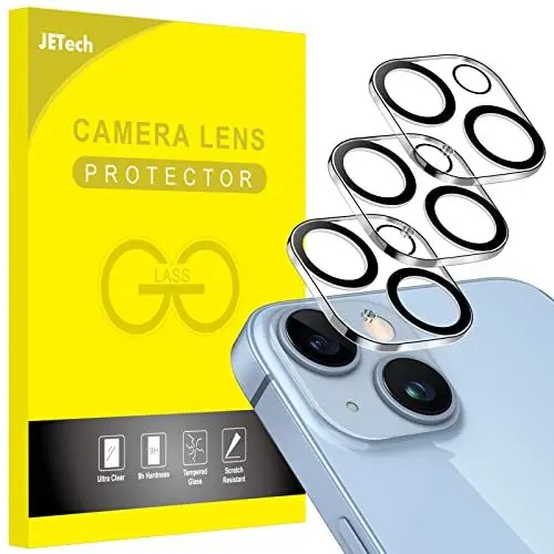 Produktbild: JETech Kameraschutz für iPhone 14 6,1 Zoll und iPhone 14 Plus 6,7 Zoll, 9H Panzer Schutz Glas, Kamera Schutzfolie, Anti-Kratzer, Ultra HD Klar, 3 Stück