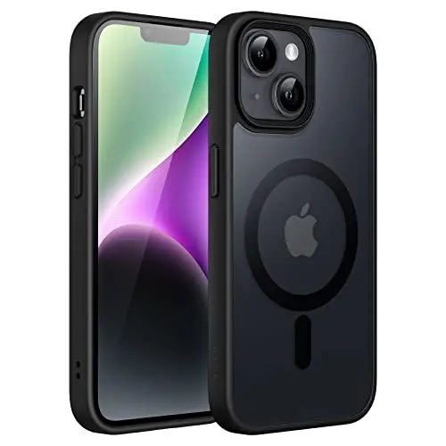Produktbild: JETech Magnetisch Hülle für iPhone 14 6,1 Zoll Kompatibel mit MagSafe, Durchscheinende Matt Handyhülle Rückseite Dünn Stoßfest Schutzhülle (Schwarz)