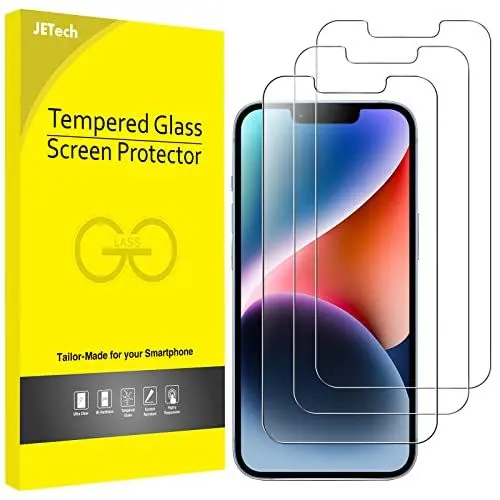 Produktbild: JETech Schutzfolie für iPhone 16e 2025, iPhone 14 6,1 Zoll, Panzer Schutz Glas Folie Displayschutz, 3 Stück
