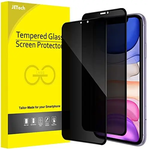 Produktbild: JETech Sichtschutz Full Screen für iPhone 11/XR 6,1 Zoll, Anti-Spy Panzer Schutz Glas Folie Schutzfolie, Kante zu Kante Displayschutz Hat Keinen Einfluss auf die Hülle, 2 Stück
