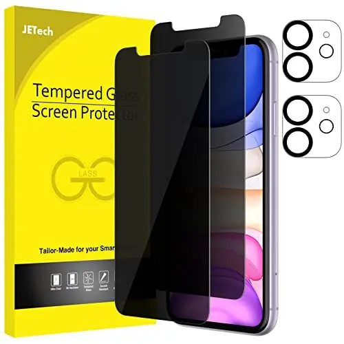 Produktbild: JETech Sichtschutz für iPhone 11 6,1 Zoll mit Kamera Schutz, Anti-Spähen Gehärtetes Glas Folie, 2 Stück Jeweils