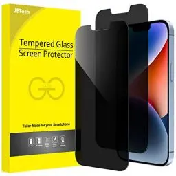 Produktbild: JETech Sichtschutz für iPhone 16e 2025, iPhone 14 6,1 Zoll, Anti-Spähen Privatsphäre Schutzfolie Panzer Schutz Glas Folie Displayschutz, 2 Stück