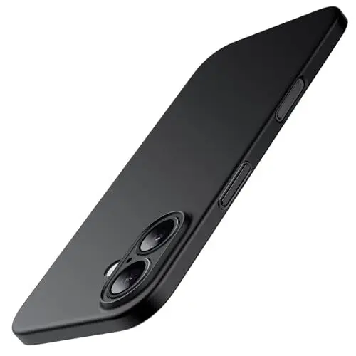 Produktbild: JETech Ultra Dünn Hülle für iPhone 16 6,1 Zoll, Vollständiger Kameraschutz, Leicht Matt Finish PP Hard Minimalistisch Hülle (Schwarz)