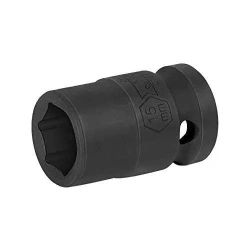 Produktbild: Jetech 1/2 Zoll Antrieb 15mm Schlagschraubereinsatz, Chrome Molybdenum Alloy Steel, 6-Point Hex Shallow Socket für Ratschen, Torque Electric Wrenches, Metric