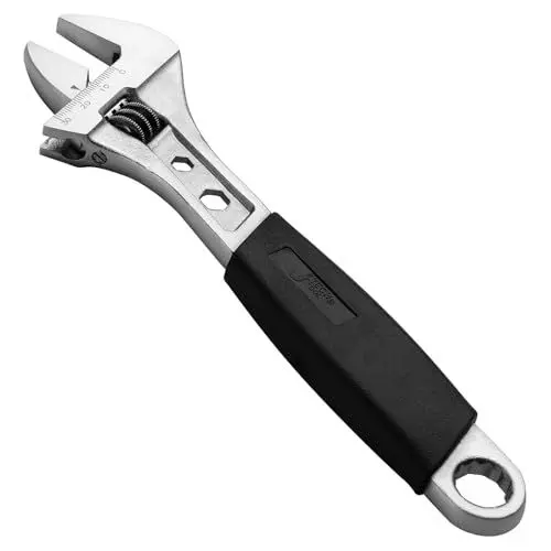 Produktbild: Jetech 200mm verstellbarer Schraubenschlüssel mit Softgrip-Griff - Max. 30mm - Professioneller Schalthebelschlüssel mit breiter Kaliberöffnung