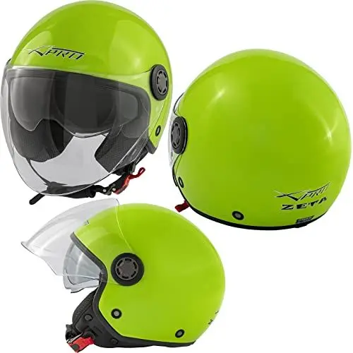 Produktbild: Jethelm Helm Roller Motorrad Lang Sonnenblende Visier Zugelassen ECE 22 06 Grün XL