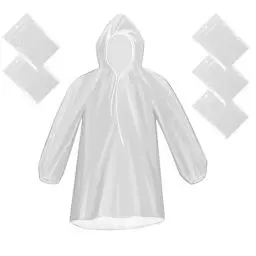 Produktbild: Jetking Regenponcho,Regencape Einmal 5 StüCk Regen Ponchos - Einweg Regenponcho Mit Kapuze FüR Festival Wandern, Wandern, Radfahren,Camping, Konzerte