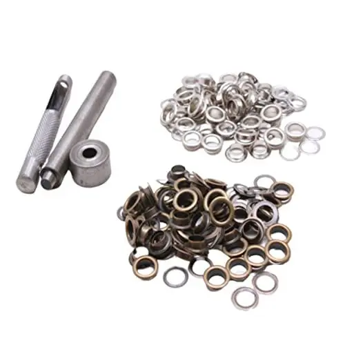 Produktbild: JEWEDECO Ösenwerkzeug-Set Mit 100 Bunt Ösenknopfsets Für Kleidung Schuhe Basteln Aus Messing Mit Werkzeug Innendurchmesser 12 Mm