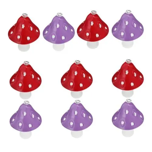 Produktbild: JEWEDECO Charm-schmuckset Mit Cartoon-pilz-anhängern 10 Stück Pilz- Für Armband Halskette Basteln