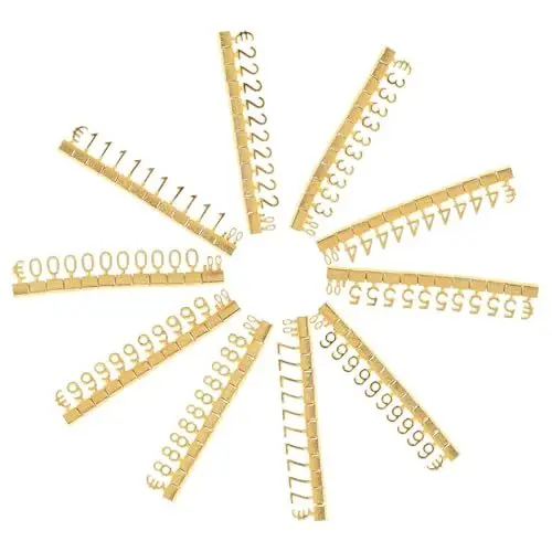 Produktbild: JEWEDECO 10st Preisschild Aus Metall Würfel Schmuckanhänger Für Die Preisgestaltung Verkaufspreis-ausstellungsstand Preisschilder Für Kunsthandwerk Preisschilder Stehen Golden Legierung