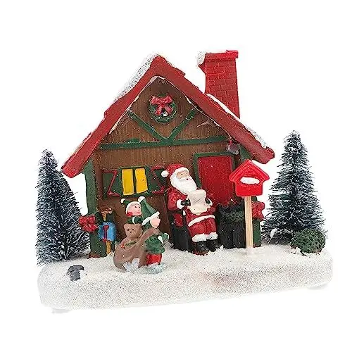 Produktbild: JEWEDECO Weihnachtsszenenhäuser -Harz Weihnachtsdorf Schneebedecktes Häuschen Für Weihnachtsdekoration