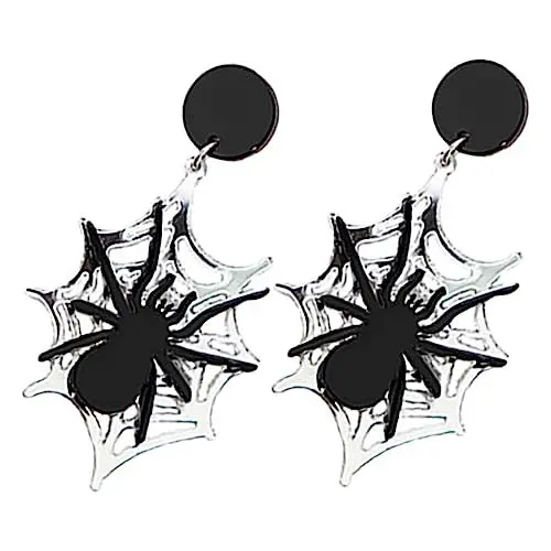 Produktbild: JEWEDECO 1 Paar Kleine Ohrstecker Gruselige Halloween-ohrringe Halloween-ohrstecker Halloween-ohrschmuck Punk-ohrringe Damen Ohrstecker Gruselige Ohrringe Spinnen-ohrstecker Frauen Metall
