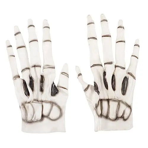 Produktbild: JEWEDECO Skelett 1 Paar Vinyl- Halloween-skelett- Gruselige Skeletthand Halloween Halloween Costume Idea Cosplay-skelett- Halloween-skeletthand Weiß