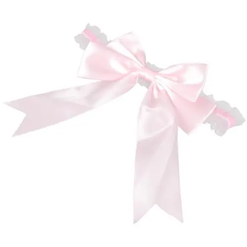 Produktbild: JEWEDECO Einzigartiges dekoratives Beinband Hochzeitsstrumpfband für die Braut Spitzenstrumpfband rosa Elegante Strumpfbänder für Bräute Größe 60 cm