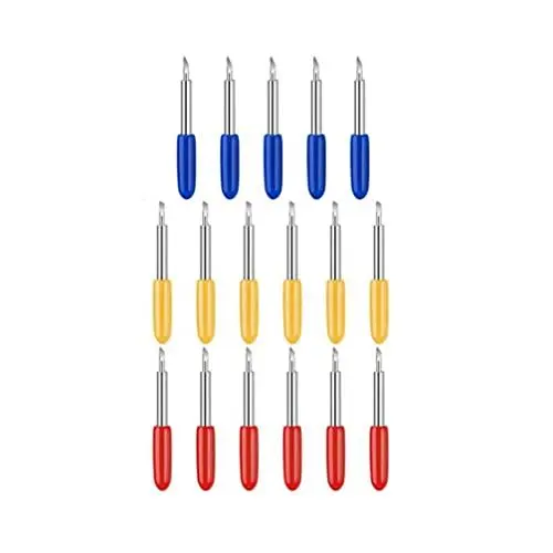Produktbild: JEWEDECO 25-teiliges Schriftklingen-Set Aus Wolframstahl Für Schneideplotter 30 45 60 Grad Universelle Kompatibilität Hochpräzises Schneideplotter-zubehör Zufällige Farbe
