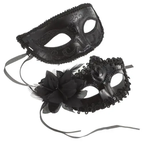 Produktbild: JEWEDECO Paar-maskenballmasken Für Halloween Karneval Und Tanzpartys 2 Stück Partyzubehör Mit Komfortabler Passform